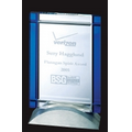 Optical Crystal Deco Blue Desktop Award